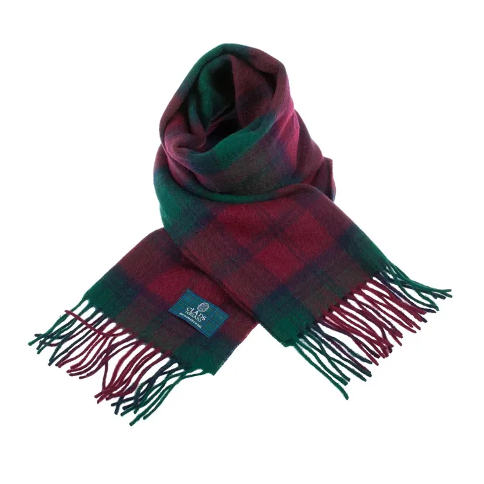 Lambswool Scottish Tartan Clan Scarf FORBESMACDONALD Gold Brothers Earrings