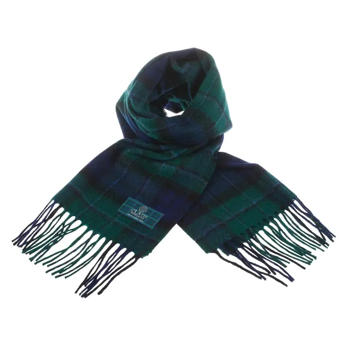 Lambswool Scottish Tartan Clan Scarf FORBESMACDONALD Gold Brothers Earrings