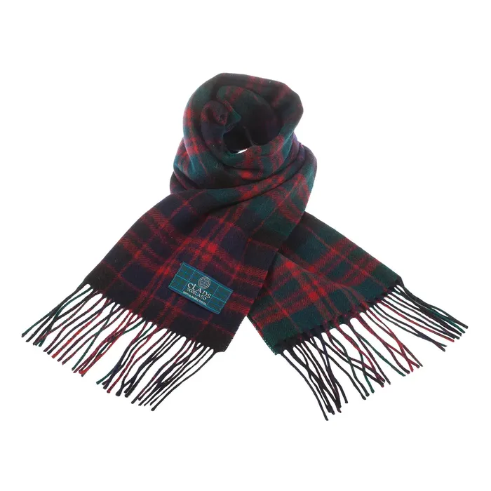 Lambswool Scottish Tartan Clan Scarf FORBESMACDONALD Gold Brothers Earrings