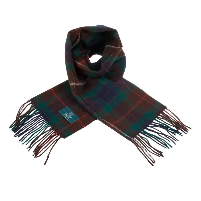 Lambswool Scottish Tartan Clan Scarf FORBESMACDONALD Gold Brothers Earrings