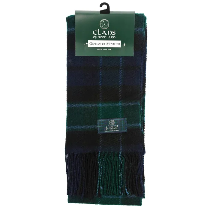 Lambswool Scottish Tartan Clan Scarf FORBESMACDONALD Gold Brothers Earrings