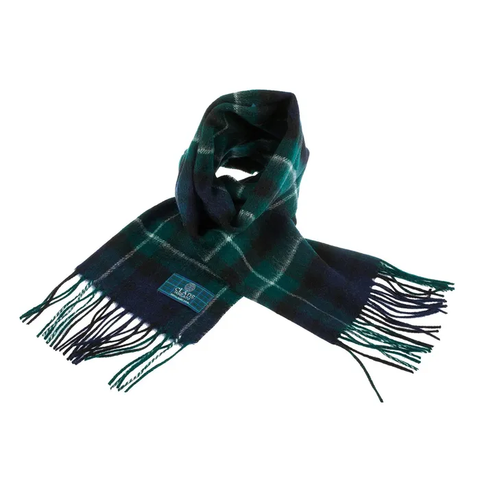 Lambswool Scottish Tartan Clan Scarf FORBESMACDONALD Gold Brothers Earrings