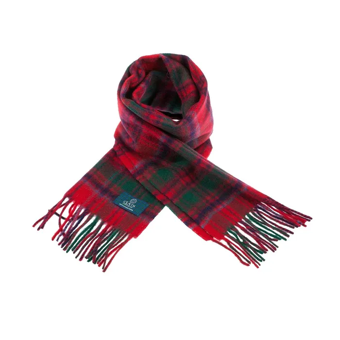 Lambswool Scottish Tartan Clan Scarf FORBESMACDONALD Gold Brothers Earrings