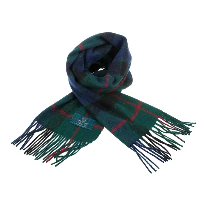 Lambswool Scottish Tartan Clan Scarf FORBESMACDONALD Gold Brothers Earrings