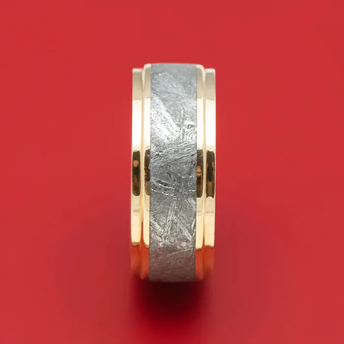 Lashbrook 14K Gold Ring with Gibeon Meteorite Inlay Custom Made Rings