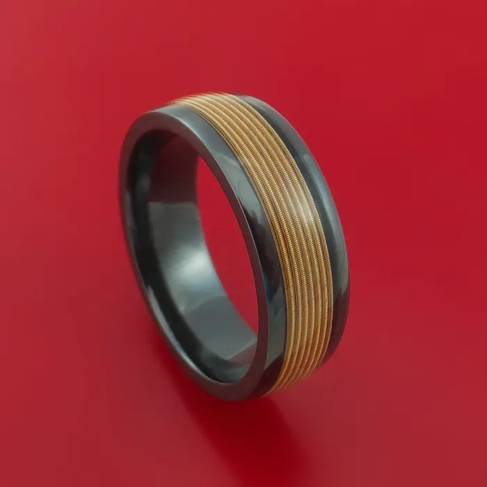 Lashbrook Black Zirconium Guitar String Ring Custom Made Band Rings