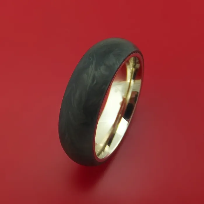 Lashbrook Rings Solid Forged Carbon Fiber Ring with 14K White Gold Sleeve