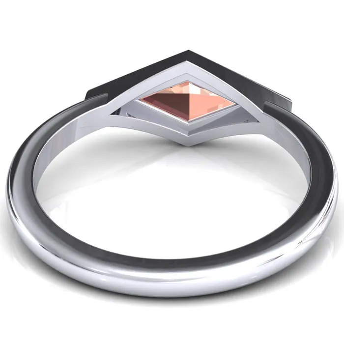 Londyn Lozenge Center Bezel Set Engagement Ring Fire Brilliance Rings