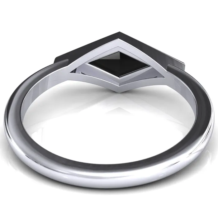 Londyn Lozenge Center Bezel Set Engagement Ring Fire Brilliance Rings