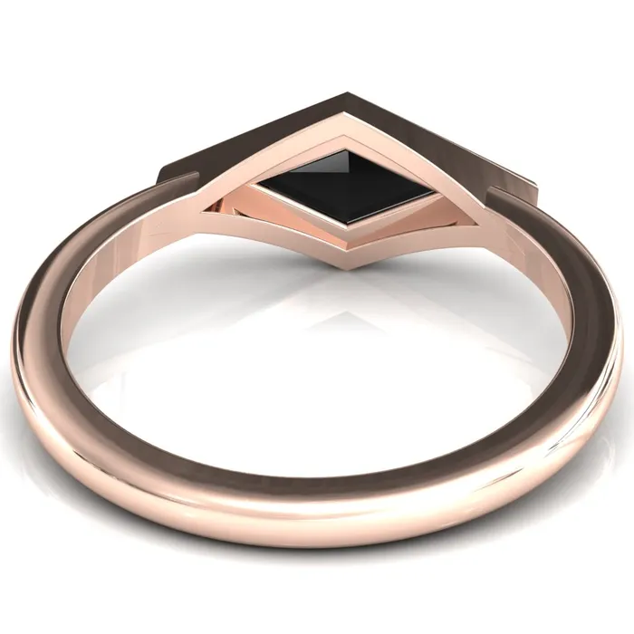 Londyn Lozenge Center Bezel Set Engagement Ring Fire Brilliance Rings