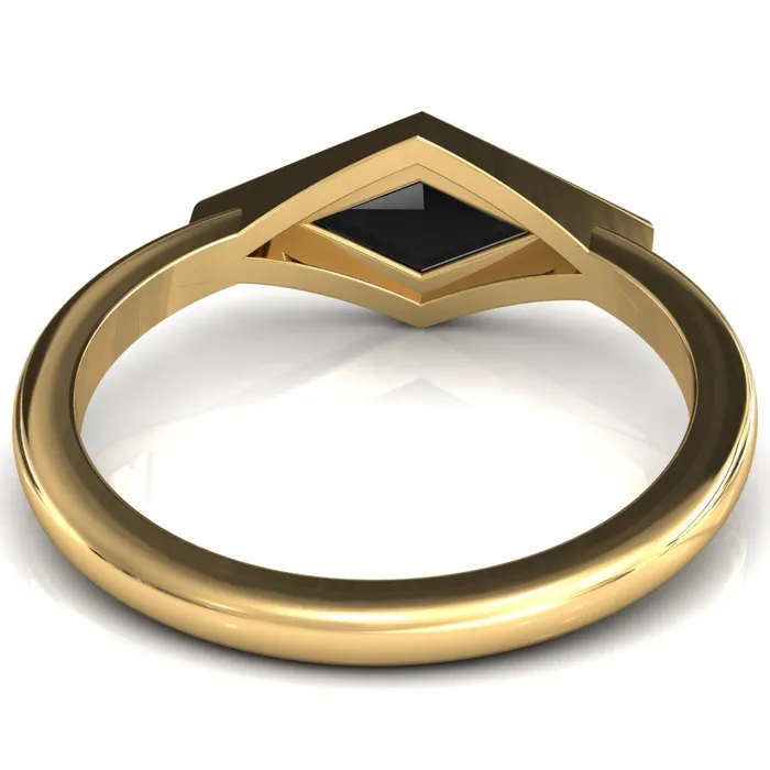 Londyn Lozenge Center Bezel Set Engagement Ring Fire Brilliance Rings