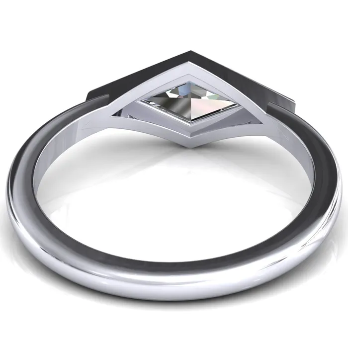 Londyn Lozenge Center Bezel Set Engagement Ring Fire Brilliance Rings
