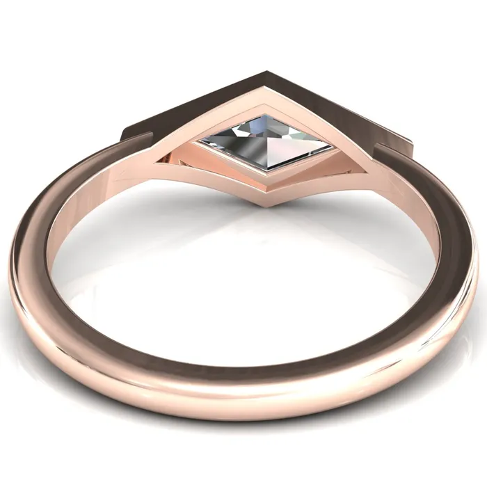 Londyn Lozenge Center Bezel Set Engagement Ring Fire Brilliance Rings