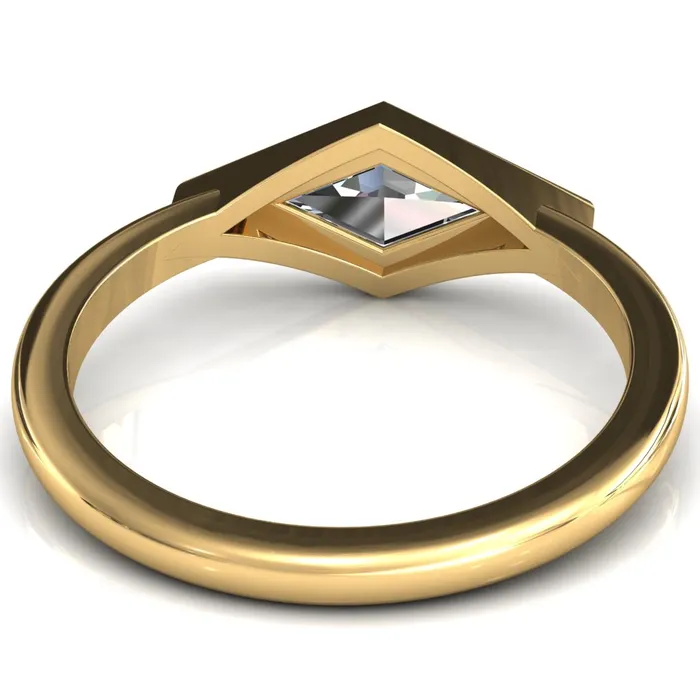 Londyn Lozenge Center Bezel Set Engagement Ring Fire Brilliance Rings