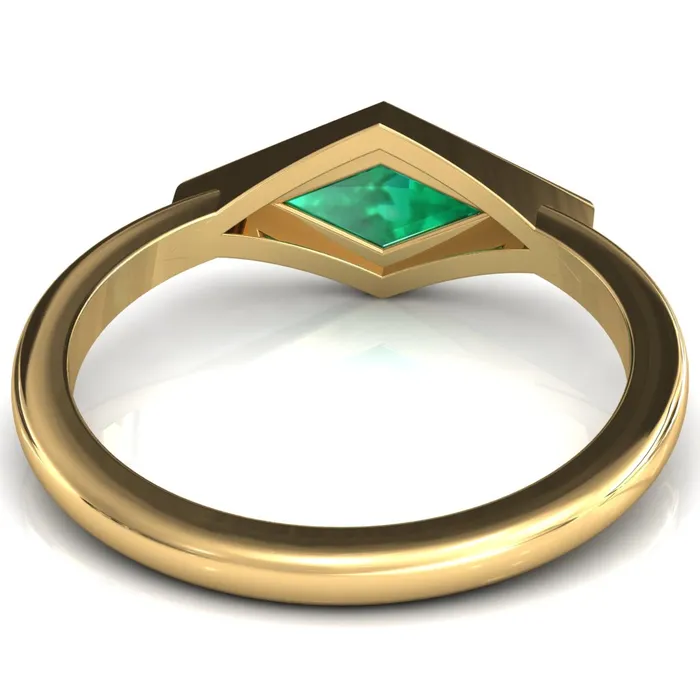 Londyn Lozenge Center Bezel Set Engagement Ring Fire Brilliance Rings