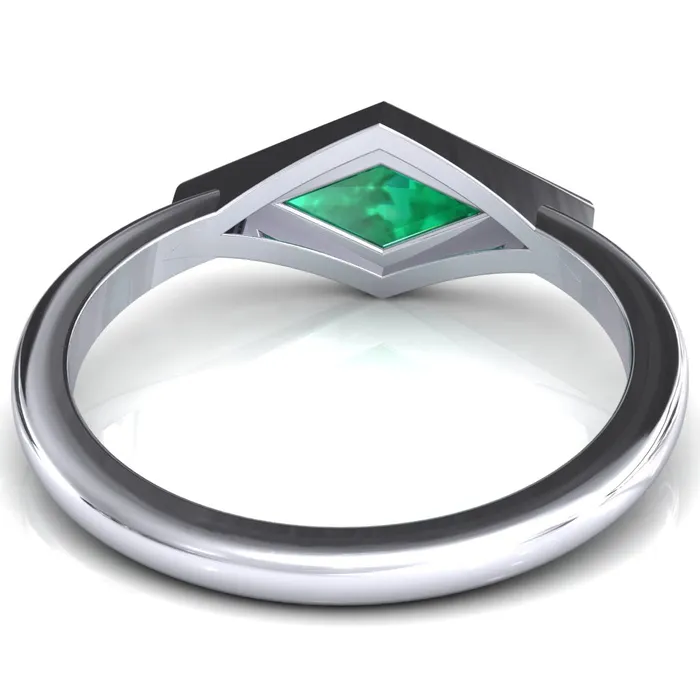 Londyn Lozenge Center Bezel Set Engagement Ring Fire Brilliance Rings