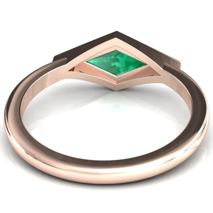 Londyn Lozenge Center Bezel Set Engagement Ring Fire Brilliance Rings