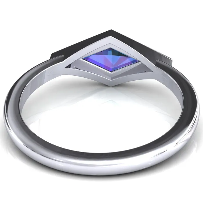 Londyn Lozenge Center Bezel Set Engagement Ring Fire Brilliance Rings