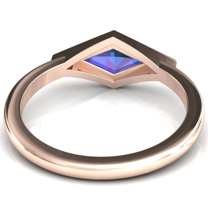 Londyn Lozenge Center Bezel Set Engagement Ring Fire Brilliance Rings
