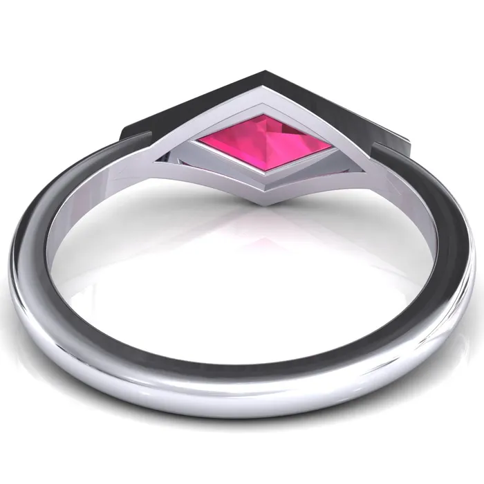 Londyn Lozenge Center Bezel Set Engagement Ring Fire Brilliance Rings