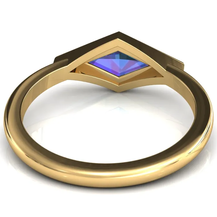 Londyn Lozenge Center Bezel Set Engagement Ring Fire Brilliance Rings