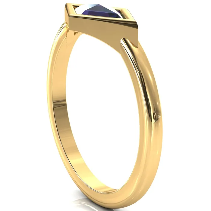 Londyn Lozenge Center Bezel Set Engagement Ring Fire Brilliance Rings