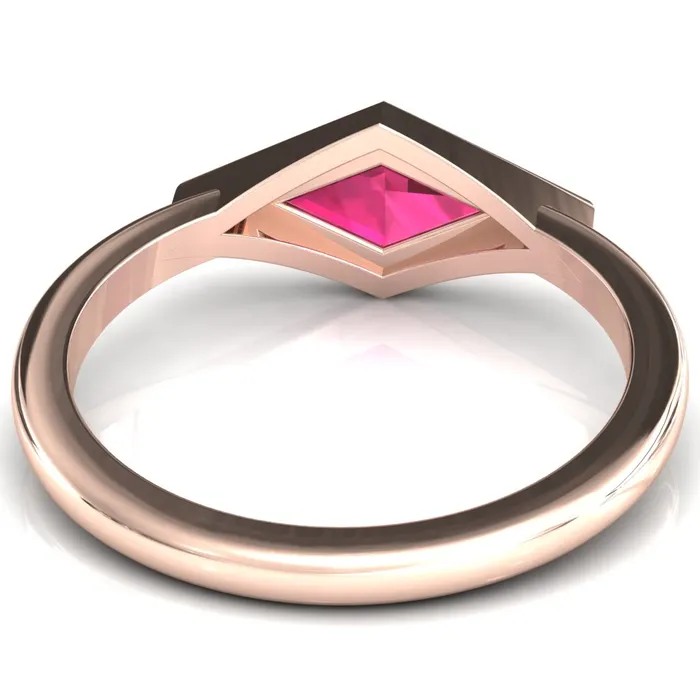 Londyn Lozenge Center Bezel Set Engagement Ring Fire Brilliance Rings
