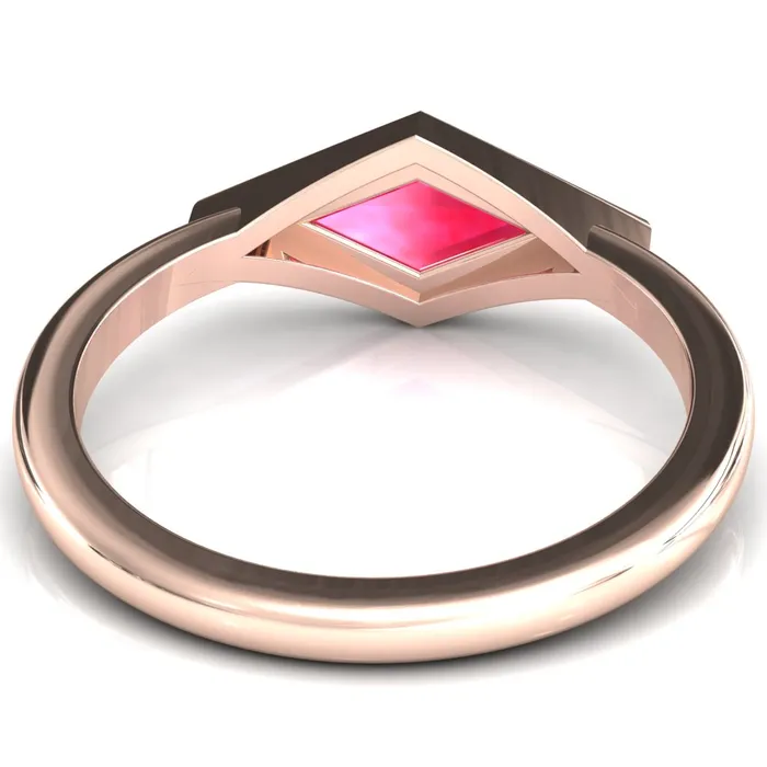 Londyn Lozenge Center Bezel Set Engagement Ring Fire Brilliance Rings