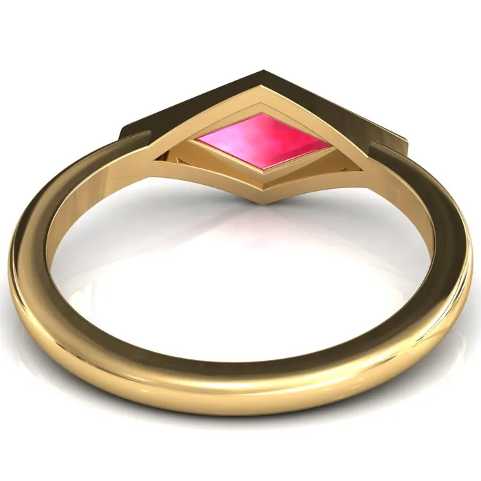Londyn Lozenge Center Bezel Set Engagement Ring Fire Brilliance Rings