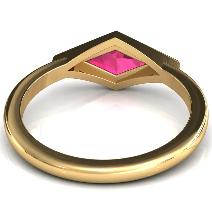 Londyn Lozenge Center Bezel Set Engagement Ring Fire Brilliance Rings