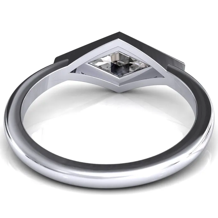 Londyn Lozenge Center Bezel Set Engagement Ring Fire Brilliance Rings