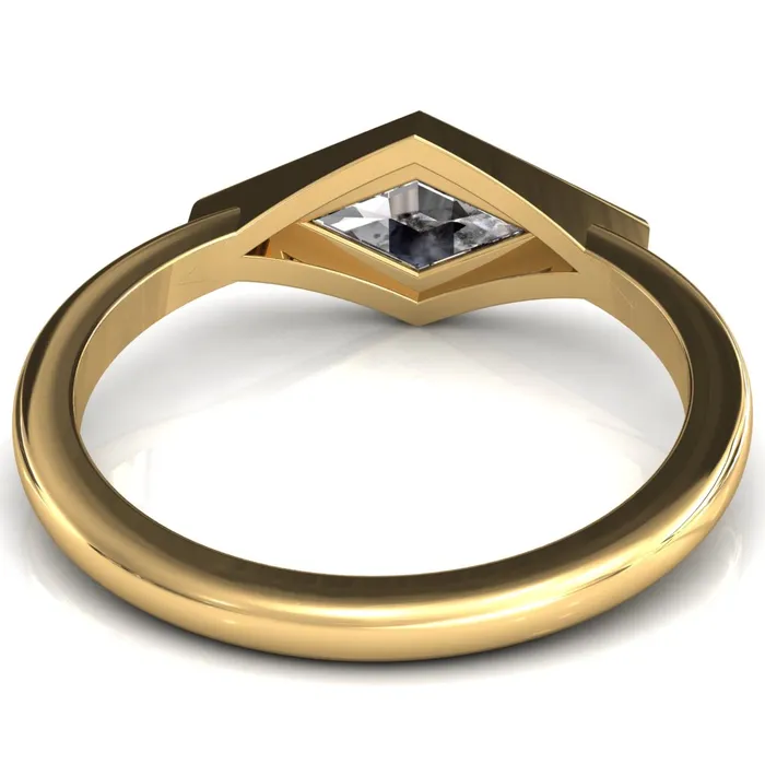 Londyn Lozenge Center Bezel Set Engagement Ring Fire Brilliance Rings