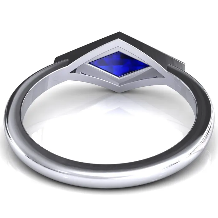 Londyn Lozenge Center Bezel Set Engagement Ring Fire Brilliance Rings
