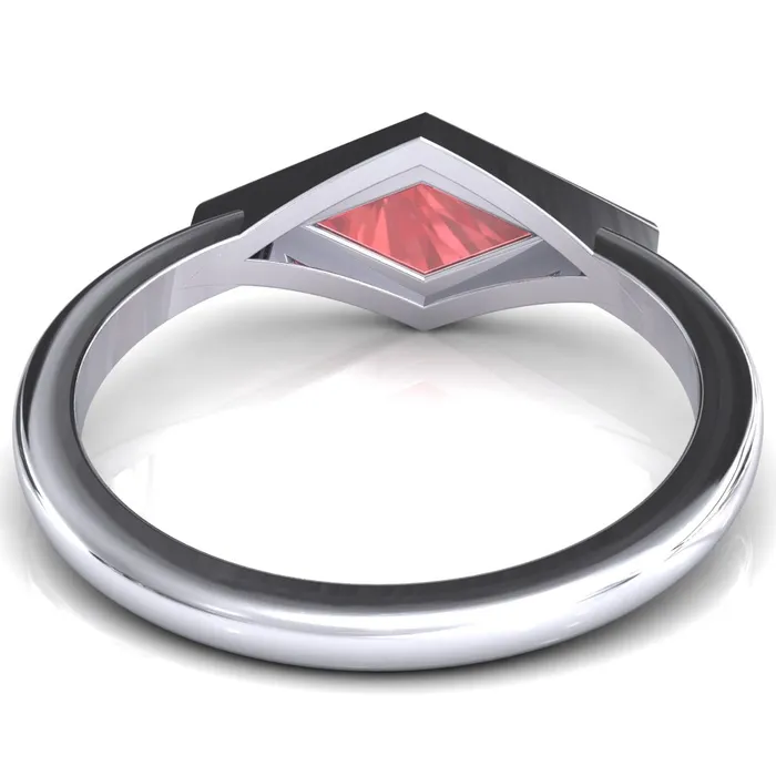 Londyn Lozenge Center Bezel Set Engagement Ring Fire Brilliance Rings