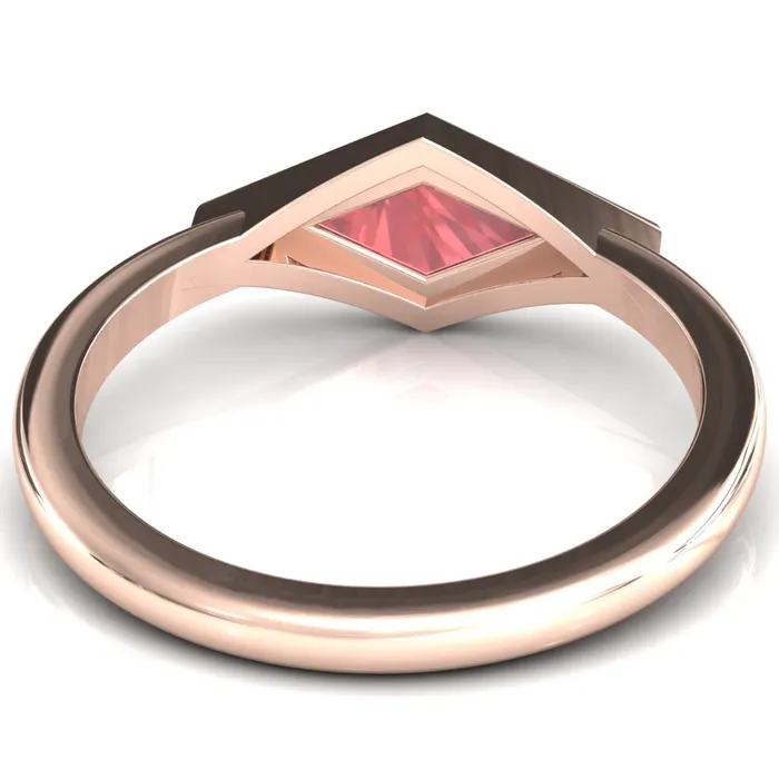 Londyn Lozenge Center Bezel Set Engagement Ring Fire Brilliance Rings