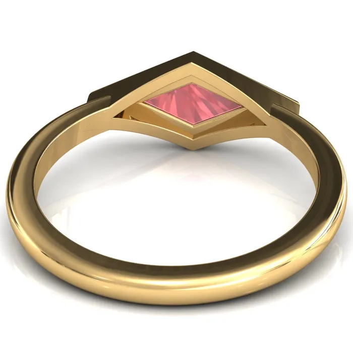Londyn Lozenge Center Bezel Set Engagement Ring Fire Brilliance Rings