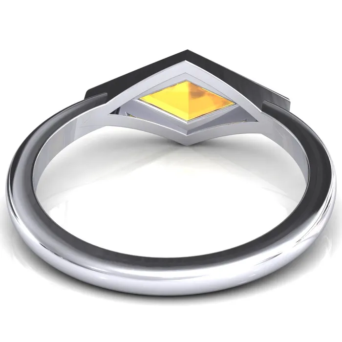 Londyn Lozenge Center Bezel Set Engagement Ring Fire Brilliance Rings