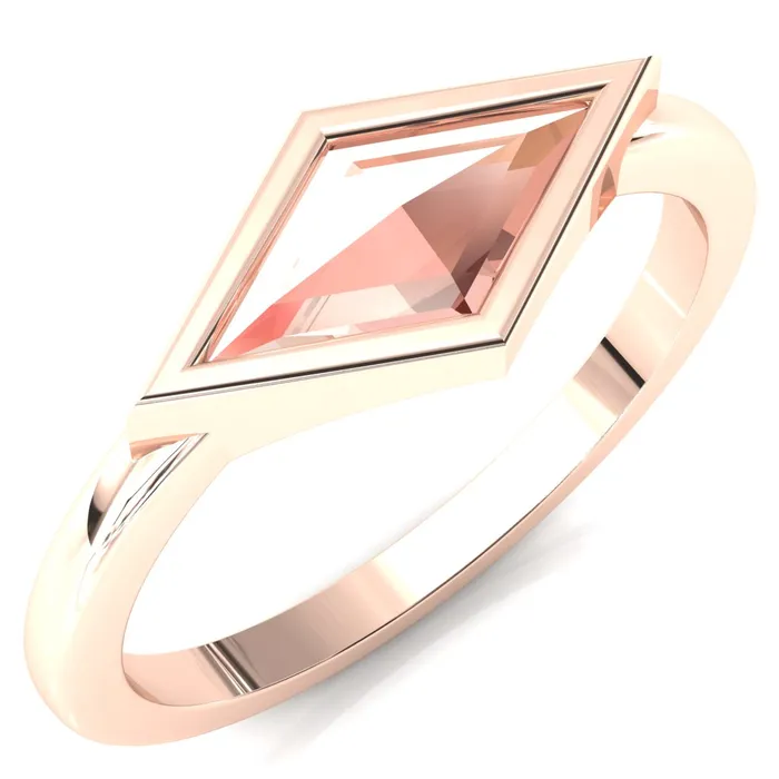 Londyn Lozenge Center Bezel Set Engagement Ring Fire Brilliance Rings