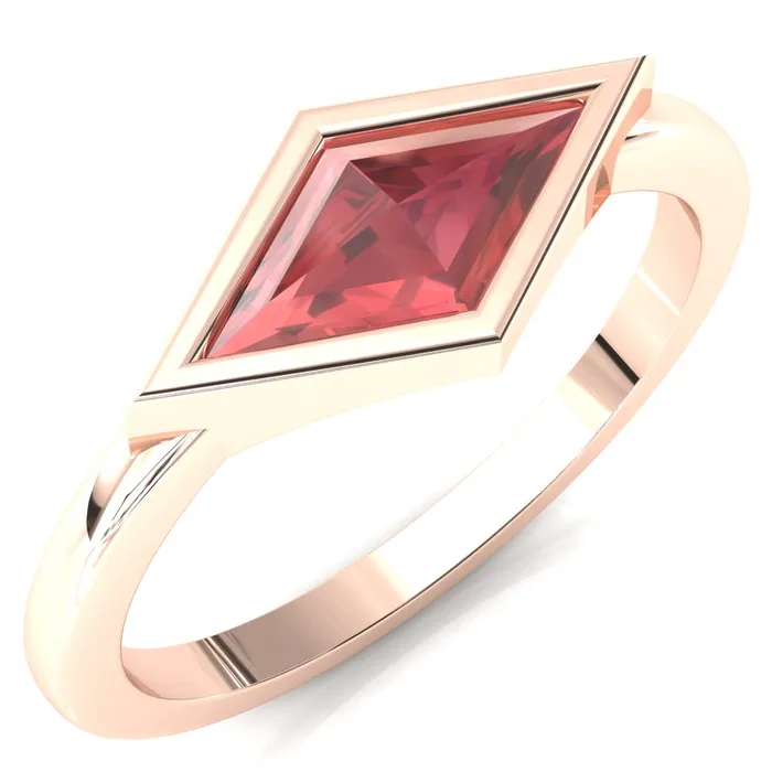Londyn Lozenge Center Bezel Set Engagement Ring Fire Brilliance Rings