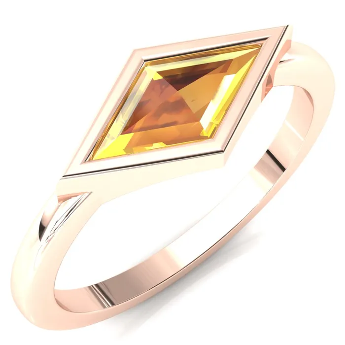 Londyn Lozenge Center Bezel Set Engagement Ring Fire Brilliance Rings