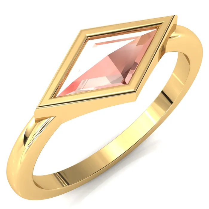 Londyn Lozenge Center Bezel Set Engagement Ring Fire Brilliance Rings