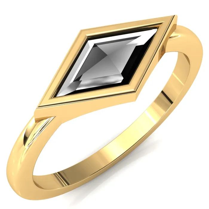 Londyn Lozenge Center Bezel Set Engagement Ring Fire Brilliance Rings