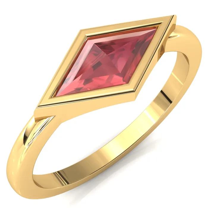 Londyn Lozenge Center Bezel Set Engagement Ring Fire Brilliance Rings