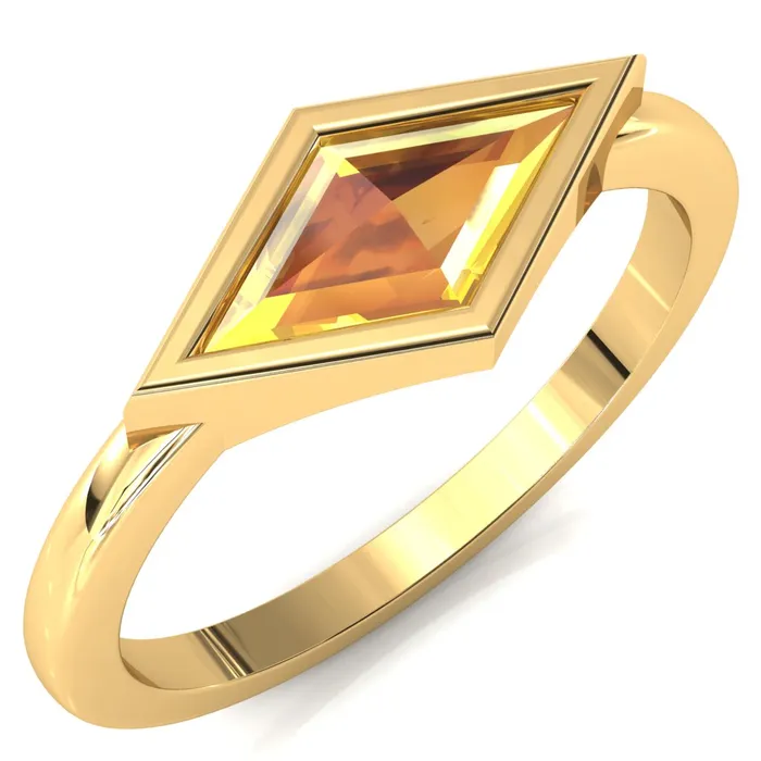 Londyn Lozenge Center Bezel Set Engagement Ring Fire Brilliance Rings