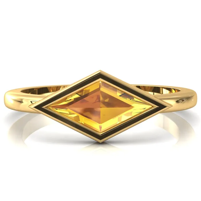 Londyn Lozenge Center Bezel Set Engagement Ring Fire Brilliance Rings