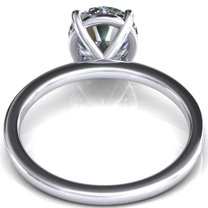 Lyla Round Center Stone 4 Claw Prong Single Rail Solitaire Ring Fire Brilliance Rings