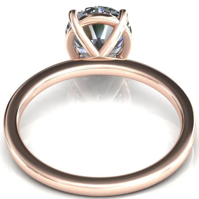Lyla Round Center Stone 4 Claw Prong Single Rail Solitaire Ring Fire Brilliance Rings