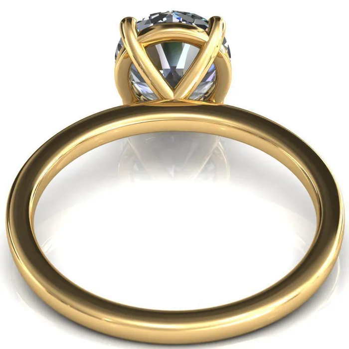 Lyla Round Center Stone 4 Claw Prong Single Rail Solitaire Ring Fire Brilliance Rings