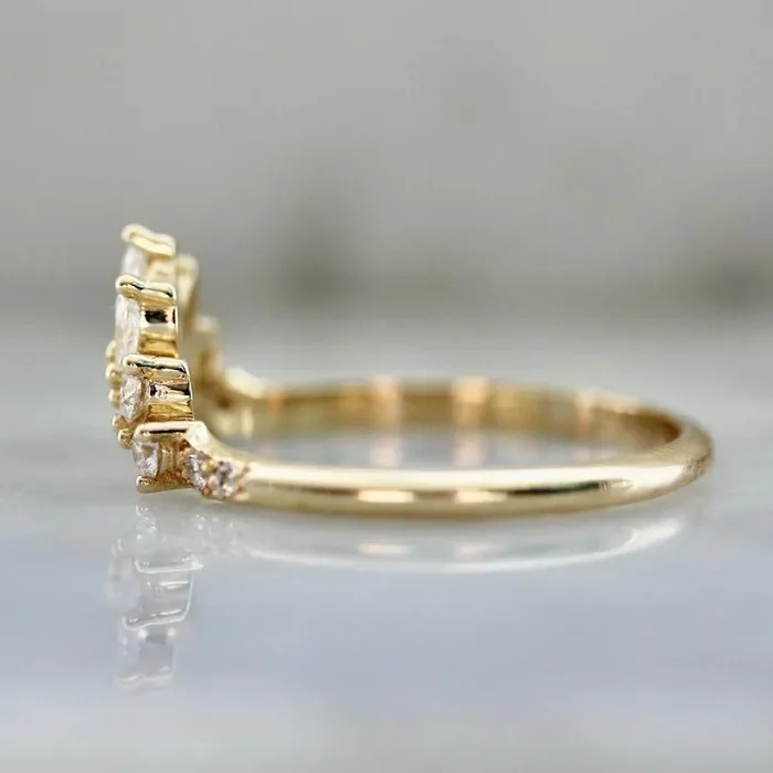 Made By Gem Breakfast Jazz Hands Curved Diamond Tiara Band Rings