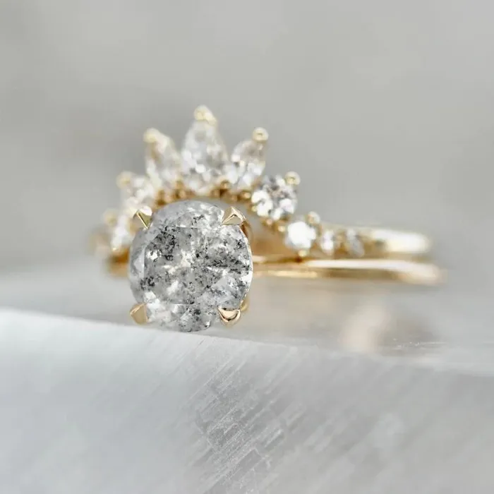 Made By Gem Breakfast Jazz Hands Curved Diamond Tiara Band Rings